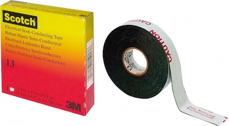 3M 7000007284 Scotch 13, самослип. полупроводящая резиновая лента, 19мм х 4,5м