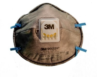 3M 7100060446 Полумаска модель 9922Р класс защиты FFP2 NR D, 12 ПДК. Клапан выдоха. С защитой от орг паров ниже ПД