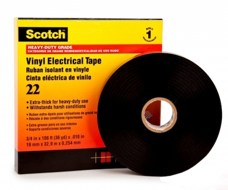 3M 7000031344 Scotch 22 изоляционная лента высшего класса, 19мм х 33м х 0,25мм