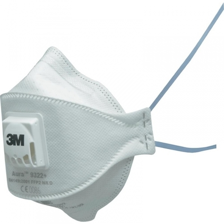 3M 7100004175 AURA  9322+ фильтрующая полумаска для защиты от аэрозолей 2-й степени защиты (с клапаном выдоха). До 12 ПДК