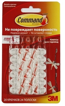 3M 7000038120 3М™ Command 17026 Клипса для гирлянд (20шт.)