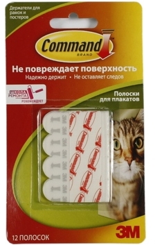 3M 7000038113 3М™ Command 17024 Самоклеющиеся полоски для постеров и плакатов (12шт.) 