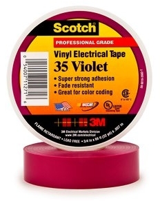 3M 7000031675 Scotch 35, фиолетовая, изоляционная лента высшего класса, 19мм х 20м х0,18мм