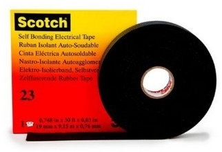 3M 7000034850 Scotch 23, самослип. резиновая изоляционная лента в инд. уп., 25мм х9,1м