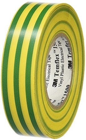 3M 7000062306 TEMFLEX 1500 Изолента желто-зел 25мx19мм