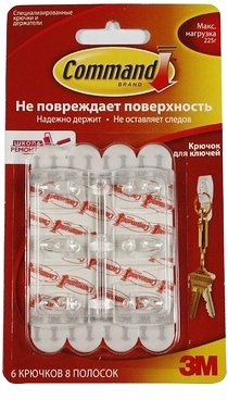 3M 7000038114 3М™ Command 17006 Крючок для ключей (6шт.)