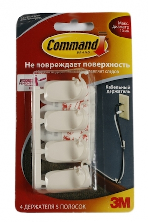 3M 7000038127 3М™ Command 17301 Клипса для проводов средняя (4шт.) 