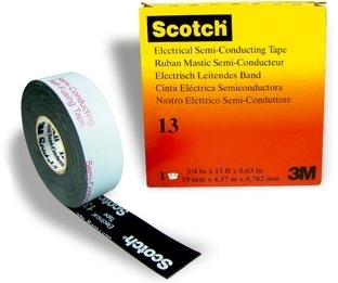 3M 7000034848 Scotch 13, самослип. полупроводящая резиновая лента, 38мм х 9,14м