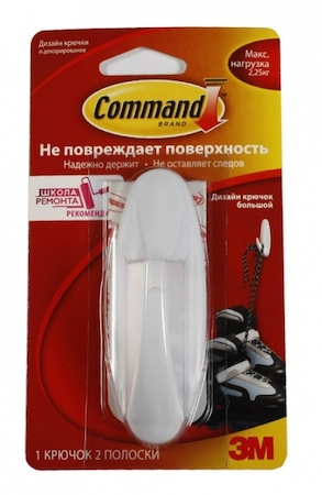 3M 7000038126 3М™ Command 17083 Дизайнерский крючок белый большой (1шт.) 