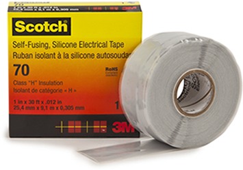 3M 7000006225 Scotch 70, самослип. силиконовая резиновая изоляционная лента, 25мм х 9м