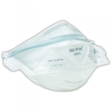 3M 7000039802 VFLEX 9101S - фильтрующая полумаска для защиты от аэрозолей 1-й степени защиты без клапана. До 4 ПДК. Маленький размер