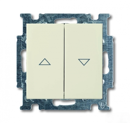 ABB 1413-0-1085 Выключатель жалюзи с накладкой, 1 полюс, без фиксации, слоновая кость