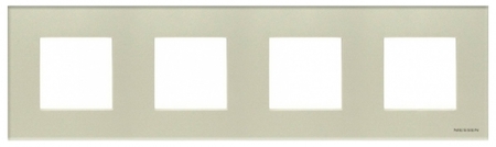ABB N2274 CP Рамка 4-постовая, 2-модульная, серия Zenit, стекло Жемчужное