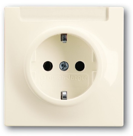 ABB 2011-0-3846 Розетка SCHUKO 16А 250В с полем для надписи, серия impuls, цвет слоновая кость