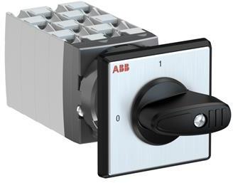 ABB 1SCA126461R1001 OC25 Cam switch, Ith=25A, ON-OFF, 8-contacts, Snap-on door mounting, Black Basic handle