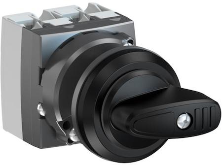 ABB 1SCA126435R1001 OC25 Cam switch, Ith=25A, ON-OFF, 1-contacts, Snap-on door mounting, Black Basic handle, Round front ring