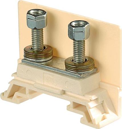 ABB 1SNA162979R0700 beige Railway Terminal Blocks HD16/14.FF5.20 2 stud terminal M5 x 19,5 mm (.768") with interruptor bar - Equipment (as per NF F 61017) : self locking nut + spring washer + washer