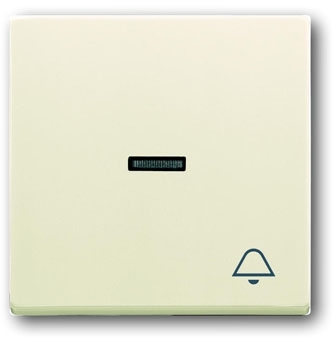 ABB 1751-0-2746 Клавиша для механизма 1-клавишного выключателя/переключателя/кнопки, с прозрачной линзой и символом "ЗВОНОК", серия solo/future, цве savanne/слоновая кость