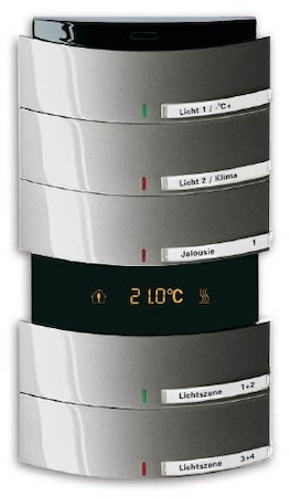 ABB 6300-0-1228 6327-20 Сенсор 5-и клавишный с терморегулятором triton платина