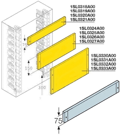 ABB 1SL0321A00 BLANK PANEL H75-SIZE 6