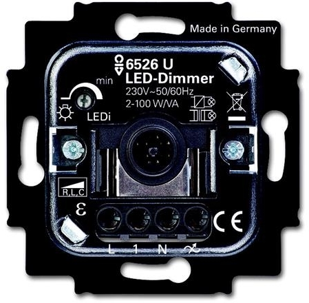 ABB 6512-0-0323 Механизм светорегулятора LED, клавишный, 2-100 Вт/ВА