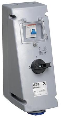 ABB 2CMA167764R1000 Switched interlocked socket-outlet with RCD, 6h, 30mA, 16A, IP44, 3P+E
