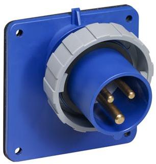 ABB 2CMA166630R1000 Inlet, panel mounting, 6h, 32A, IP67, unified flange, angled, 2P+E