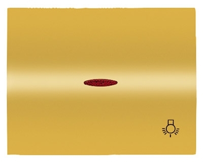 ABB 8404.4 OR Клавиша для 1-клавишных выключателей/переключателей/кнопок с символом "СВЕТ" и линзой подсветки, серия OLAS, цвет золото