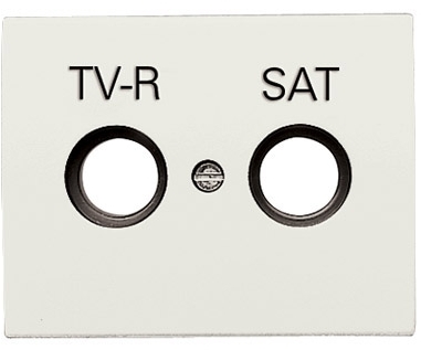 ABB 8450.1 BL Накладка для TV-R-SAT розетки, серия OLAS, цвет белый жасмин