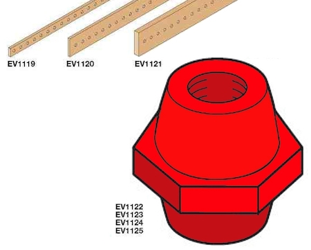ABB EV1125 Изолятор для шин 20,25,50x5 м8x50 (25шт)