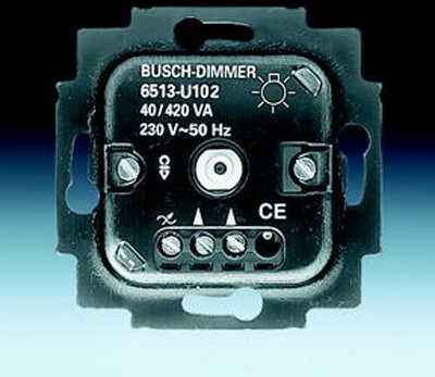 ABB 6513-0-0586 Механизм светорегулятора для ламп накаливания и НВ галогенных ламп с электронным трансформатором, 40-420 Вт/ВА