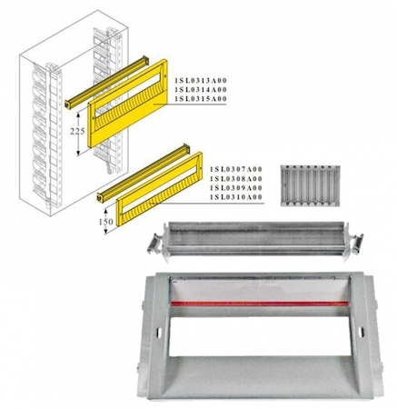 ABB 1SL0314A00 PANEL WITH HOLES H225 AND DIN-SIZE 4-5