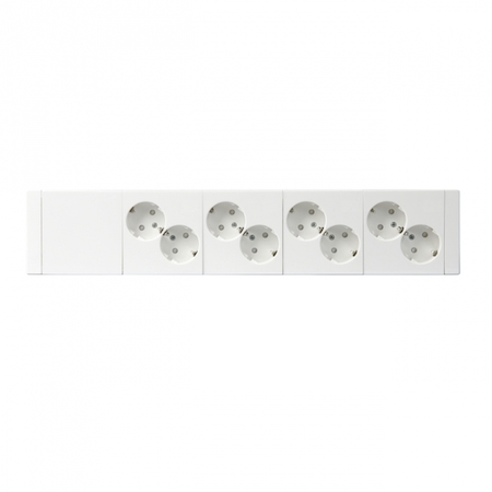 ABB AUD14 Блок розеток в сборе (розеточный пост), ProDuct, 8 SCHUKO, белый