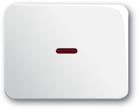 ABB 1751-0-2102 Клавиша для механизма 1-клавишного выключателя/переключателя/кнопки с красной линзой, серия alpha nea, цвет белый глянцевый