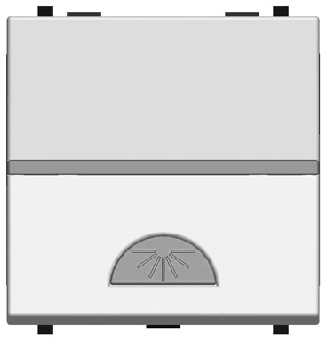 ABB N2204.2 BL Механизм 1-клавишной кнопки с клавишей и символом "СВЕТ", 2-модульный, серия Zenit, цвет альпийский белый
