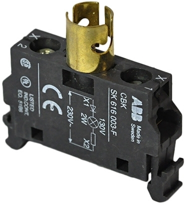 ABB COSSK616003-F Патрон KLB-3B напряжение 230В для лампочки до 130В AC/DC для боксов