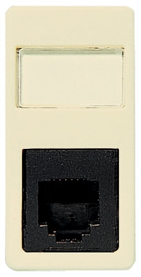 ABB 2117.8 BM Розетка телекоммуникационная на 8 контактов, 1-модульная, тип RJ45, категория 3, серия Stylo/(Re)stylo, цвет слоновая кость