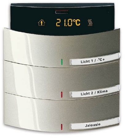 ABB 6300-0-1227 6326-79-101 Сенсор 3-х клавишный с терморегулятором triton шампань-металлик