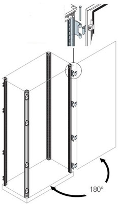 ABB EV0118 Стойки каркаса шкафа с петлями 180гр. H=1800