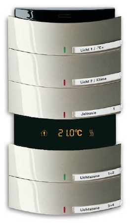 ABB 6300-0-1240 6327-79 Сенсор 5-и клавишный с терморегулятором triton шампань-металлик