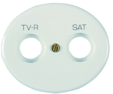 ABB 5550.1 BL Накладка для TV-R-SAT розетки, серия TACTO, цвет альпийский белый