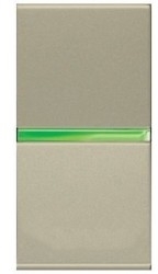 ABB N2101.5 CV Механизм 1-клавишного 1-полюсного выключателя с клавишей с контрольной подсветкой, 1-модульный, серия Zenit, цвет шампань