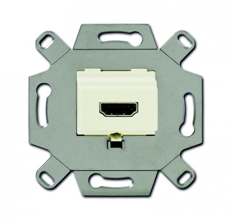ABB 0230-0-0430 Механизм HDMI-розетки/разъёма, HDMI-type A, Full HD, 20 полюсов, цвет слоновая кость
