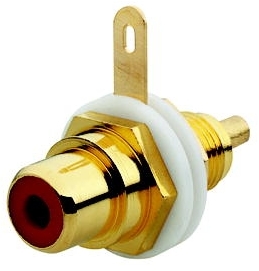 ABB 0230-0-0453 Разъём RCA/CINCH (колокольчик/тюльпан), диапазон от 20 Гц до 20 кГц, цвет красный