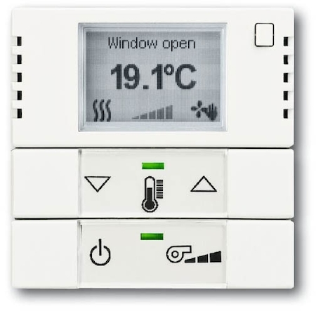 ABB 6134-0-0243 6128-884-102 Терморегулятор комнатный с дисплеем и сенсором, FM, белый бархат