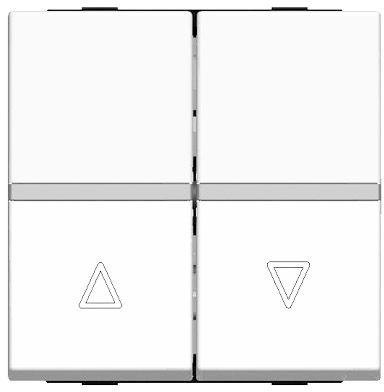ABB N2244.1 BL Механизм выключателя жалюзи клавишный, с фиксацией, 2-модульный, серия Zenit, цвет альпийский белый