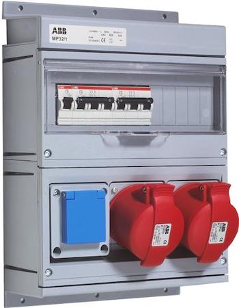 ABB 2CMA168993R1000 Modular Combi Plastic , 32A, 2x3P+N+E 32A, one S201 C16, two S203 C32 250x430x160, 1x10/16A, IP44