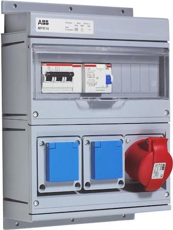 ABB 2CMA168997R1000 Modular Combi Plastic, 32A, 1x3P+N+E 16A (MCB 203-C16, RCD F204 A-25/0,03), 1x3P+N+E 32A, 250x560x160, 4x10/16A, IP44