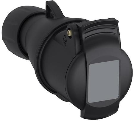 ABB 2CMA100566R1000 Black Connector, earthing sleeve position 6h,  rated current 32A, IP44 splashproof, 3-poles+neutral+earth, 50 - 60 Hertz, color code red