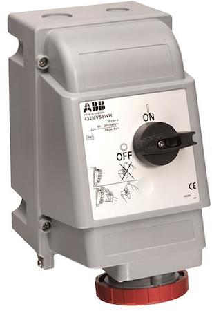 ABB 2CMA163255R1000 Switched interlocked socket-outlet, vertical, Heavy Duty, 1h, 16A, IP67, 2P+E